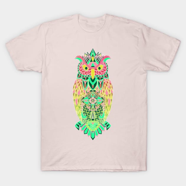 owl of wisdom pattern ecopop in boho style T-Shirt by jorge_lebeau